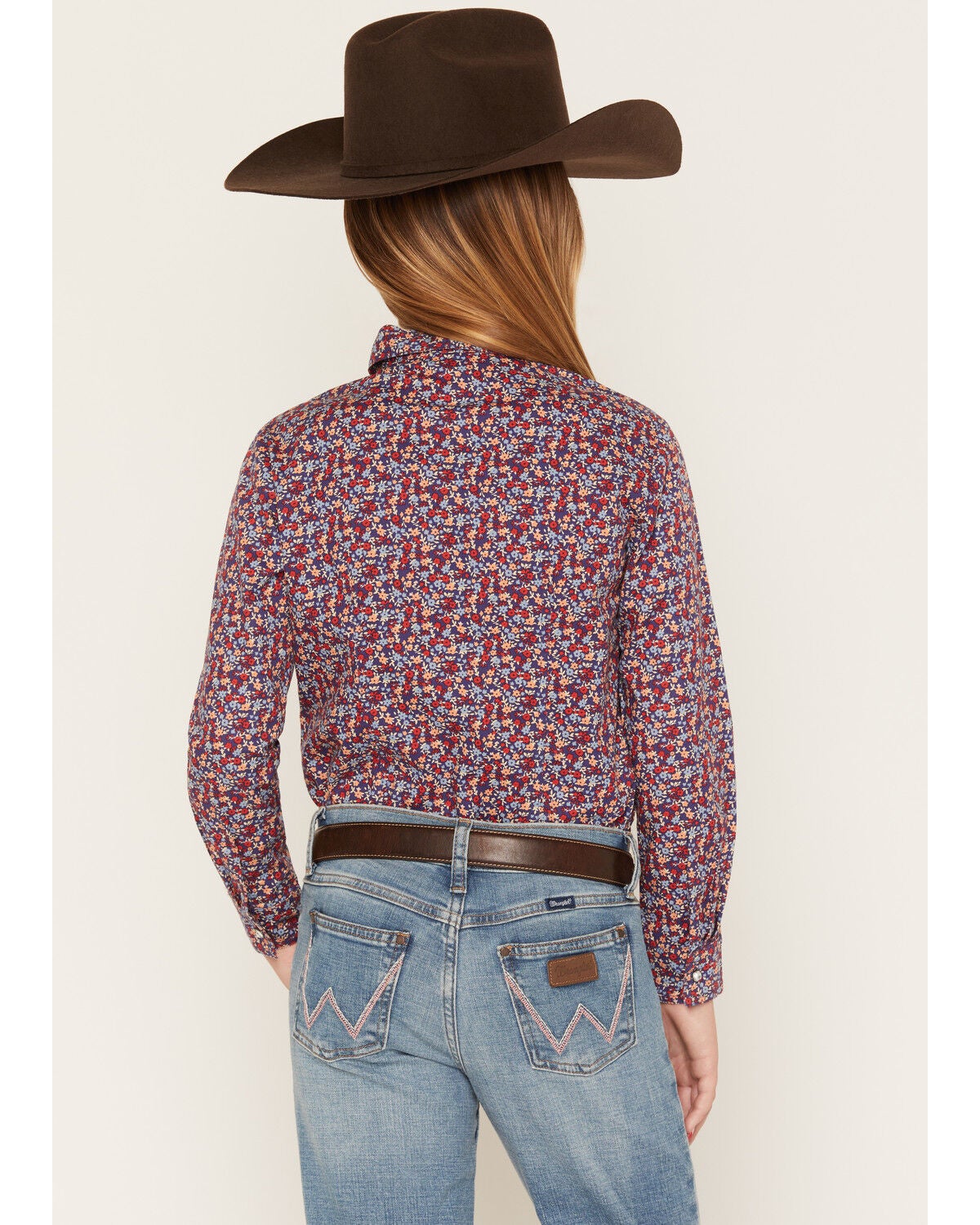 Image #4 - Cruel Girl Girl's Floral Print Long Sleeve Rhinestone Snap Western Shirt, , hi-res
