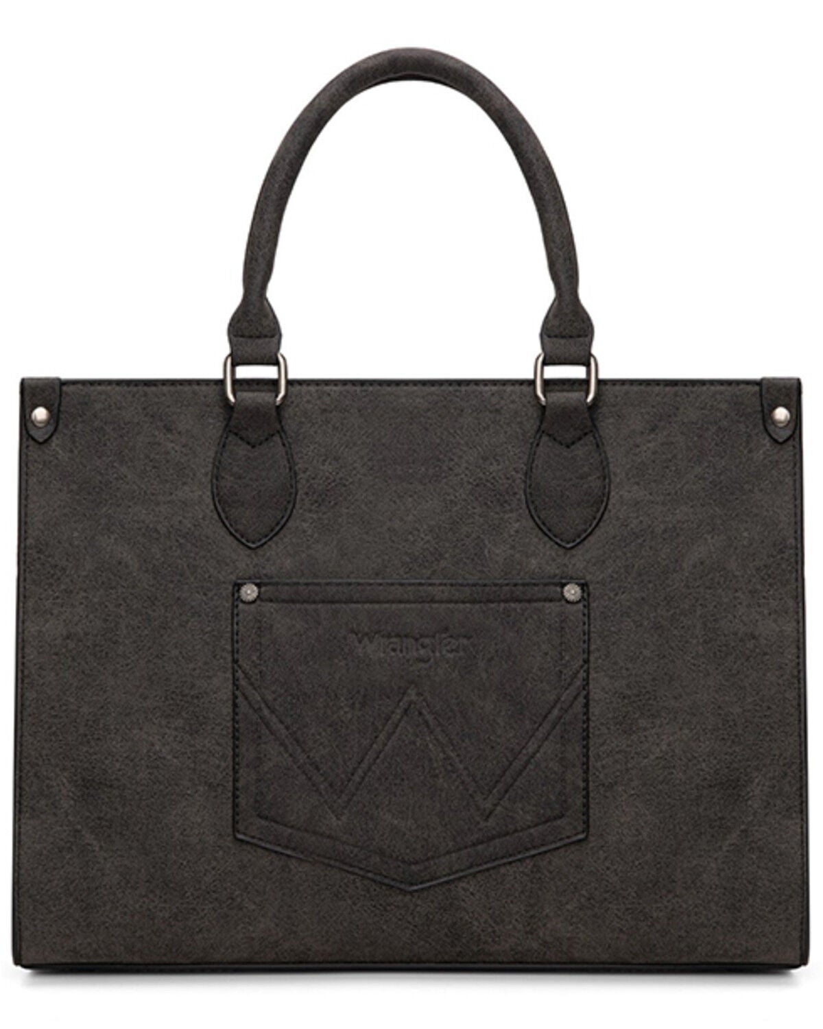 Image #2 - Wrangler Leopard Print Wide Crossbody Tote, Black, hi-res