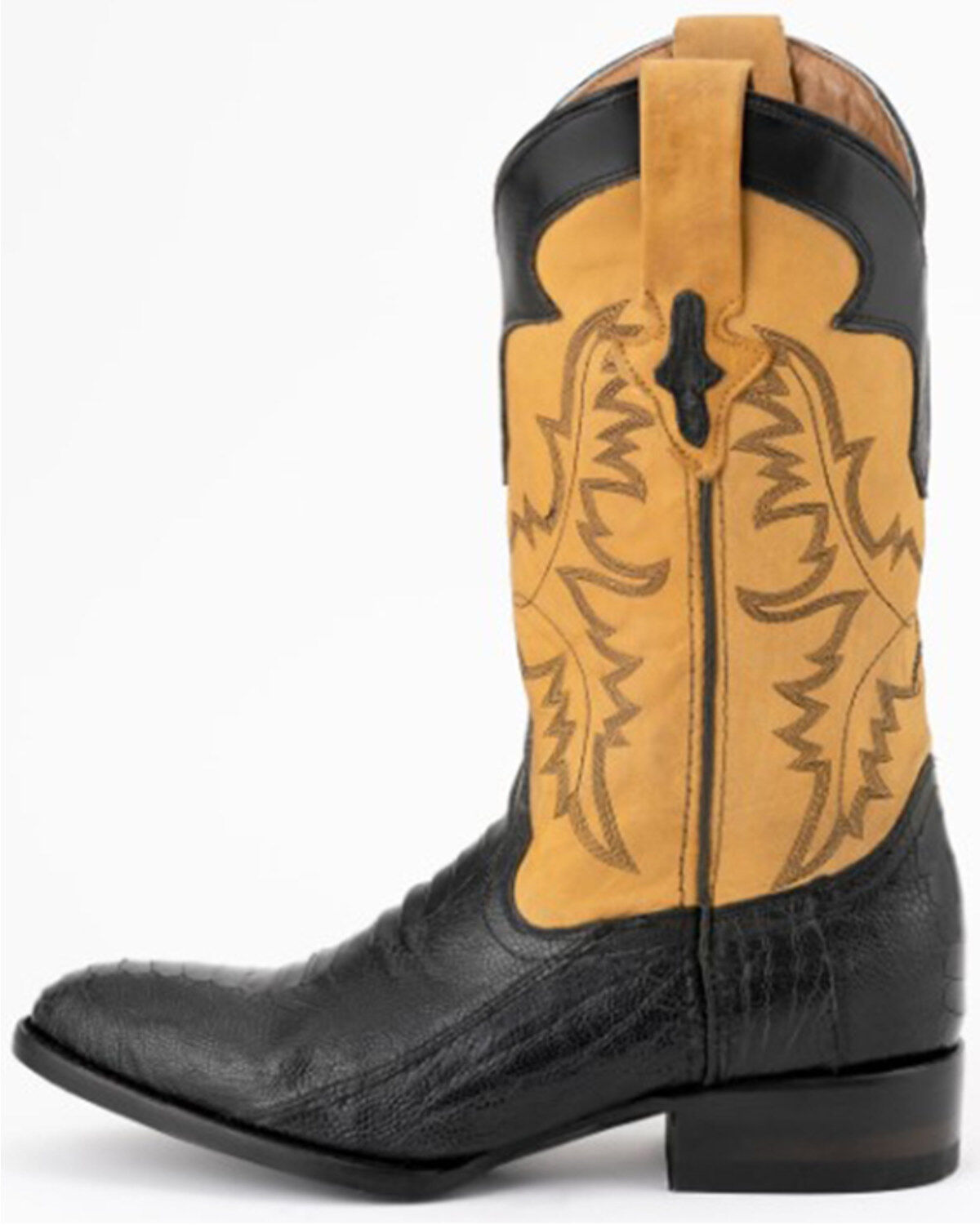 Image #3 - Ferrini Men's Nash Exotic Ostrich Leg Western Boots - Round Toe, Black, hi-res