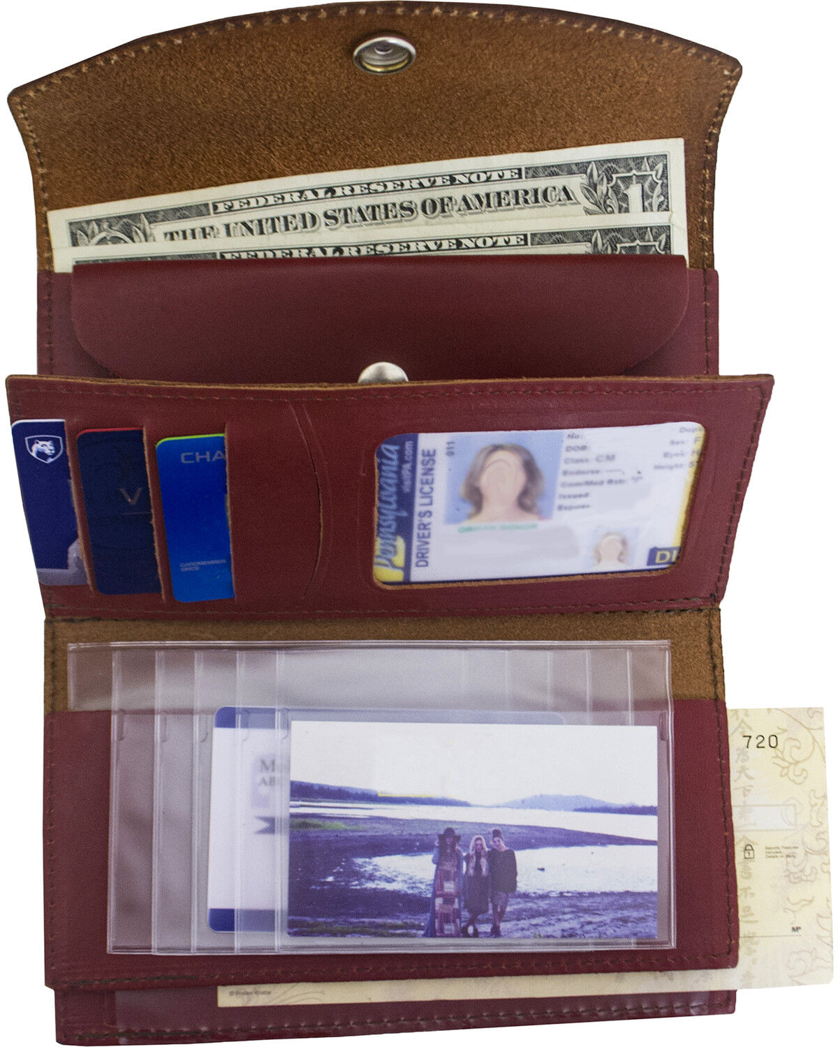 Image #2 - Western Express Women's Leather Organizer Wallet, Brown, hi-res