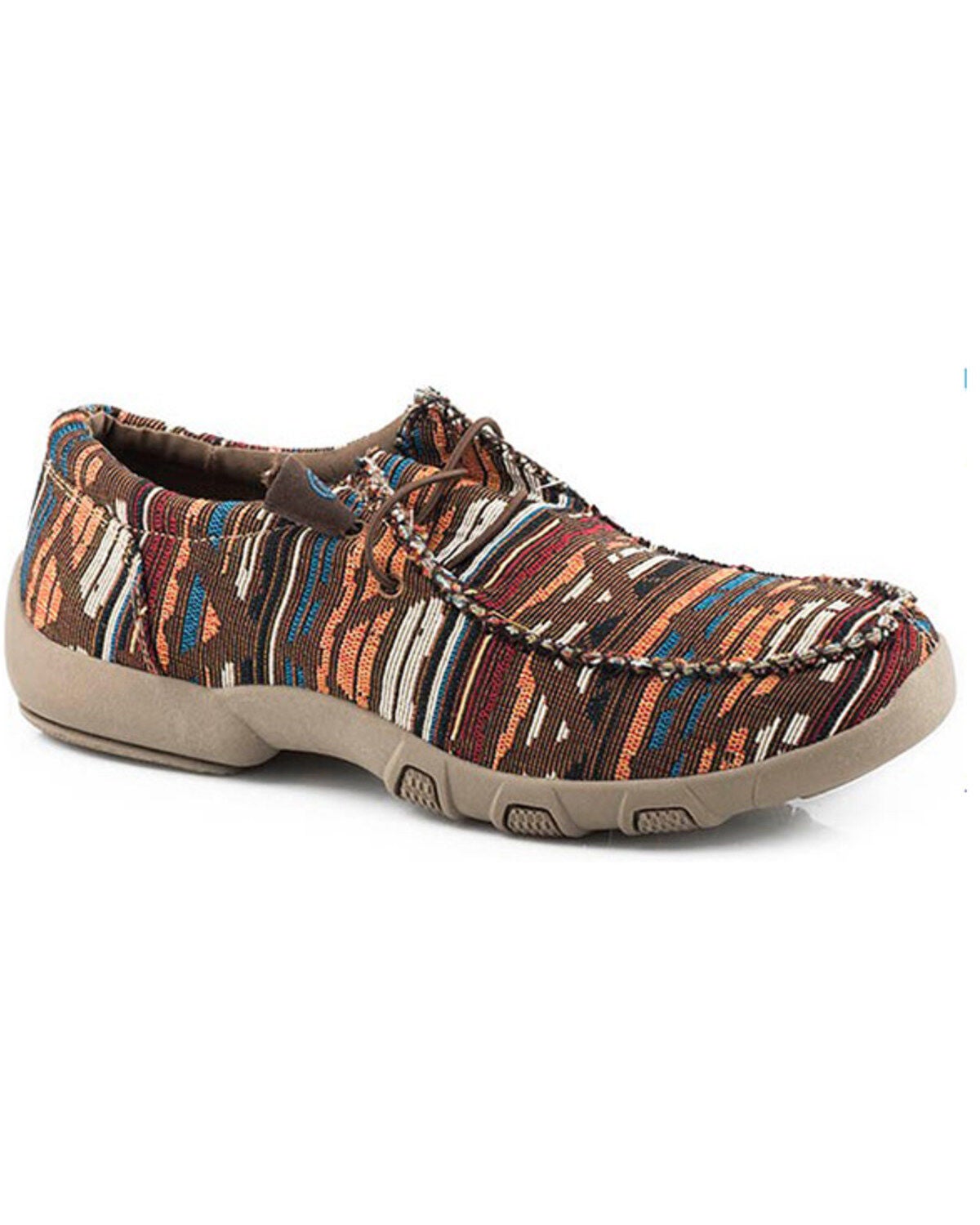 Roper Men's Chillin Southwestern Print Casual Chukka Shoes - Moc Toe, Brown, hi-res