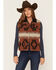 Image #1 - Shyanne Women's Timberline Reversible Southwestern Print Sherpa Lined Blanket Vest, Saddle, hi-res