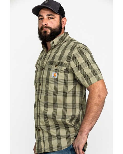Image #4 - Carhartt Men's Rugged Flex Rigby Short Sleeve Plaid Print Work Shirt , , hi-res