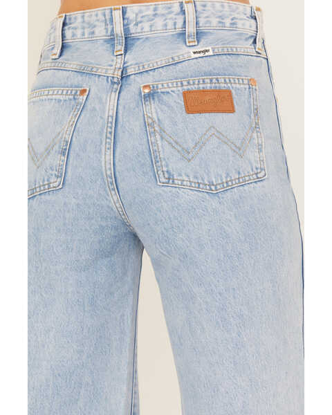 Product Name: Wrangler Women's Light Wash Destructed Loose Flare Jeans