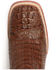 Ferrini Men's Caiman Croc Print Western Boots - Broad Square Toe, Rust, hi-res