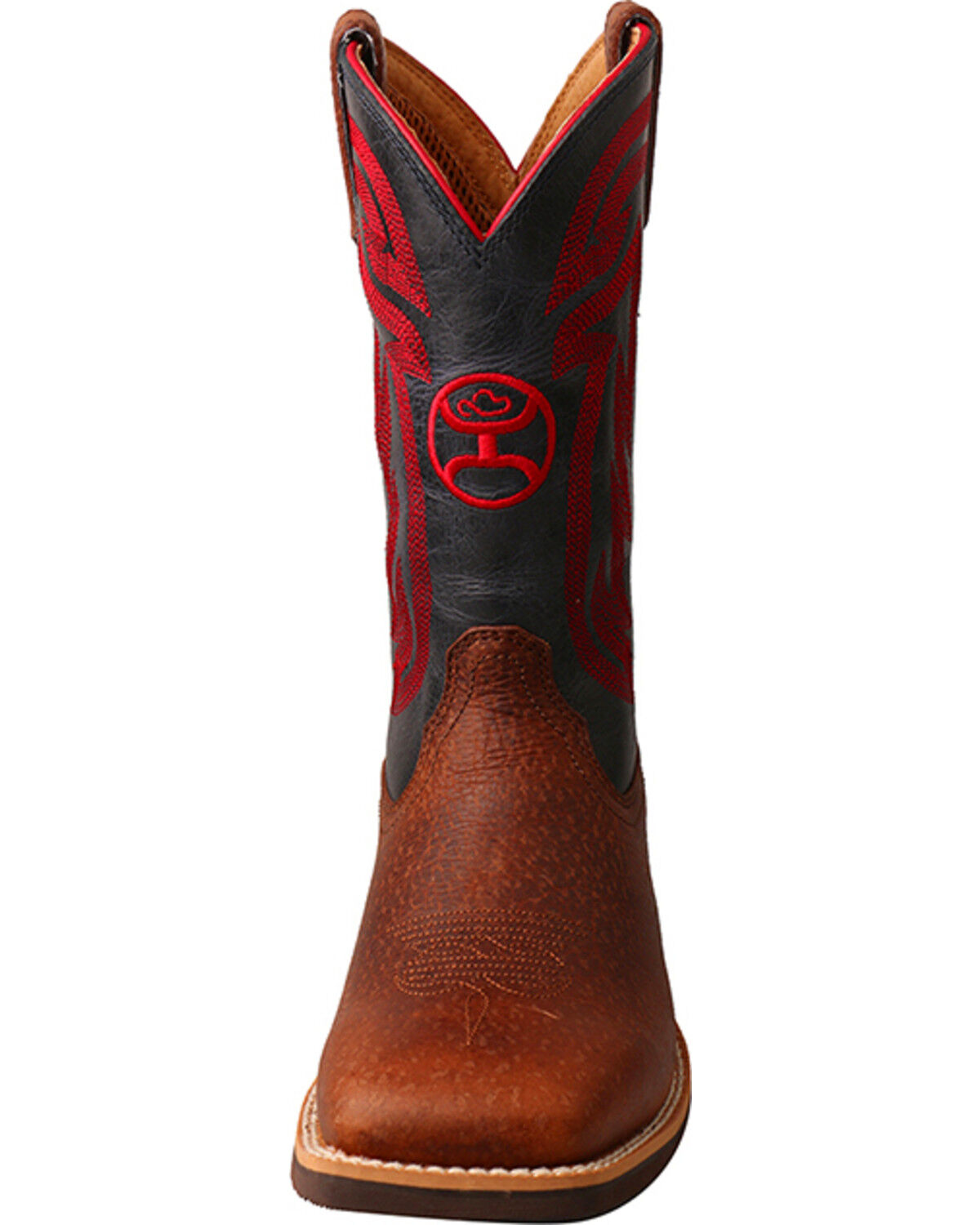 Image #4 - Hooey by Twisted X Youth Boys' Brown with Red Embroidery Boots - Square Toe , , hi-res