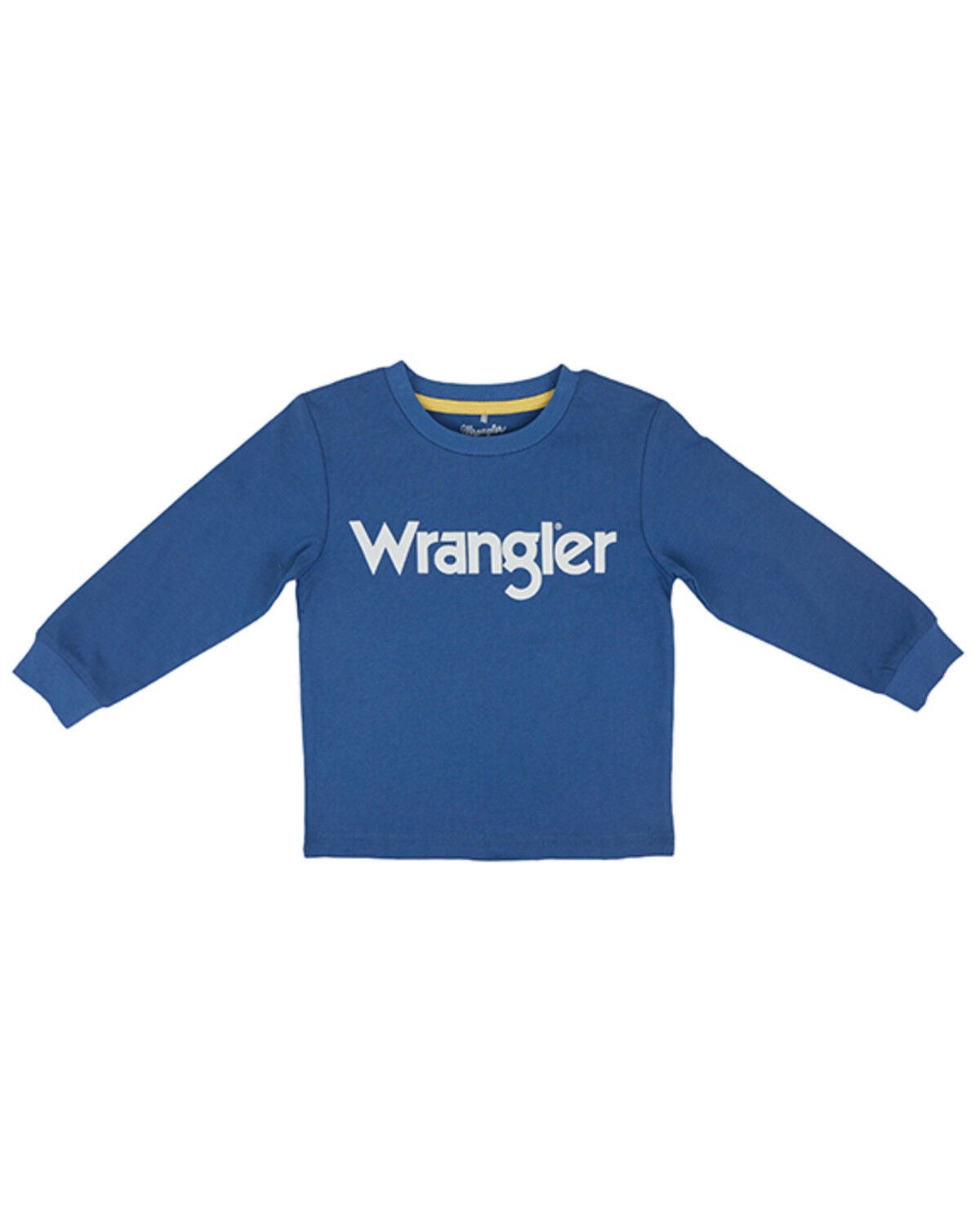 Wrangler Toddler Boys' Logo Long Sleeve T-Shirt, Indigo, hi-res
