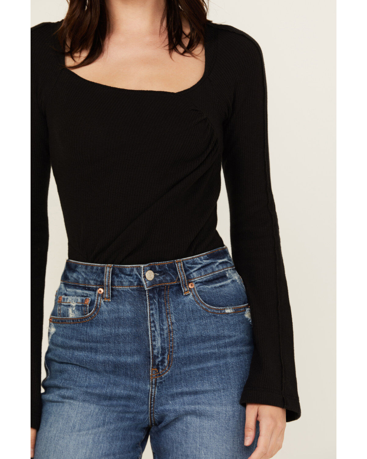 Image #3 - Free People Women's On A Cloud Bodysuit, Black, hi-res