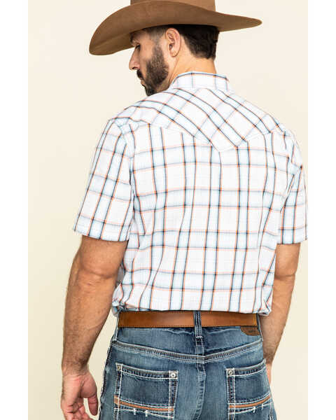 Image #2 - Cody James Men's Neon Glow Plaid Short Sleeve Western Shirt , White, hi-res