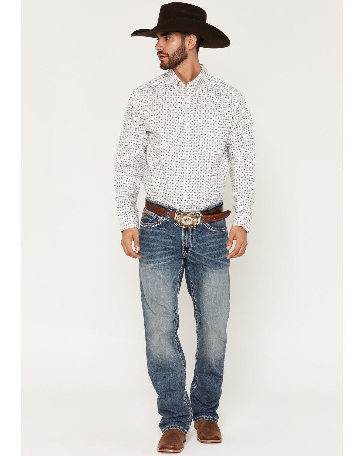 Image #1 - Ariat Men's M4 Coltrane Durango Low Rise Fashion Boot Cut Jeans, Denim, hi-res
