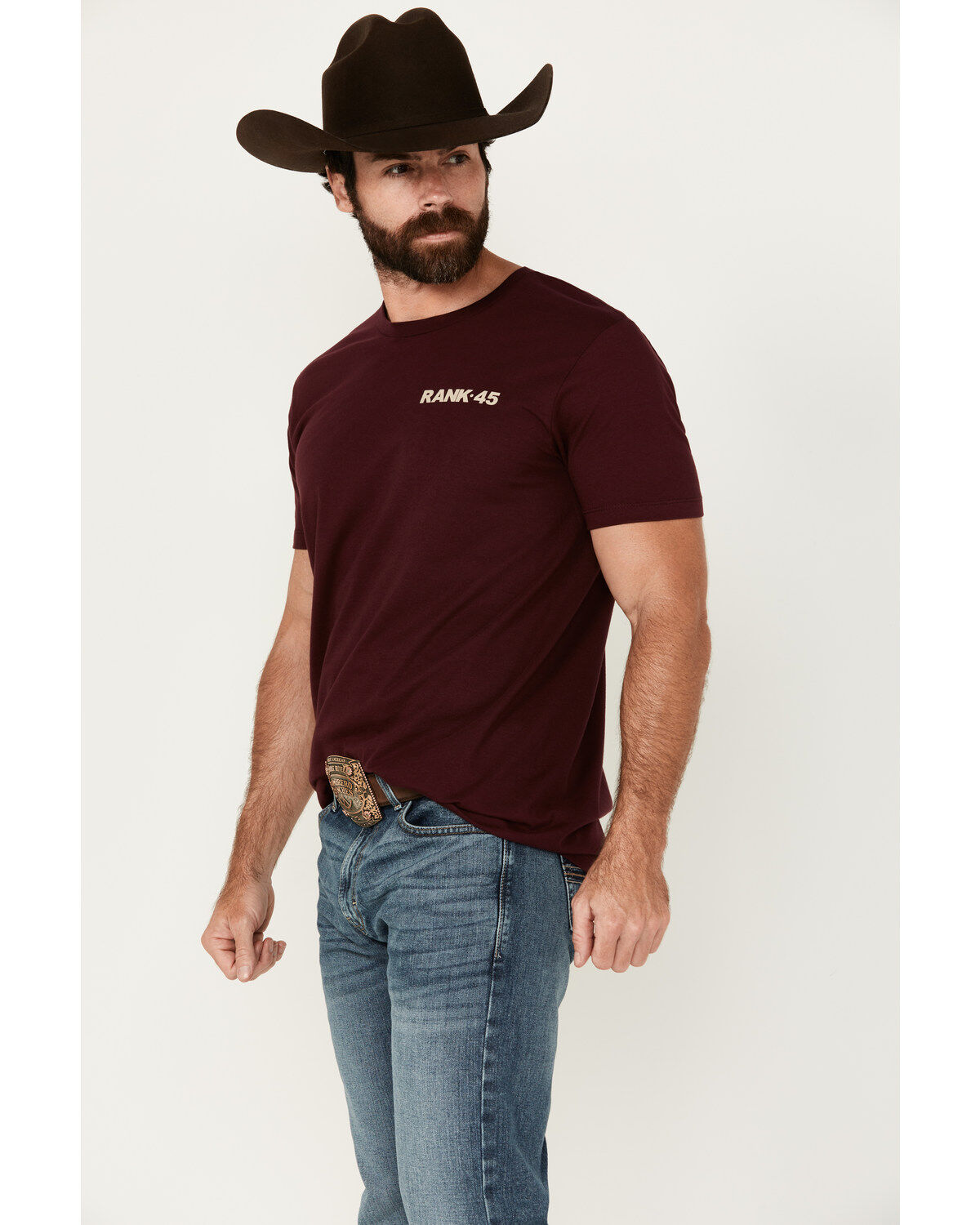 Image #4 - RANK 45® Men's Long Horn Logo Short Sleeve Graphic T-Shirt, , hi-res