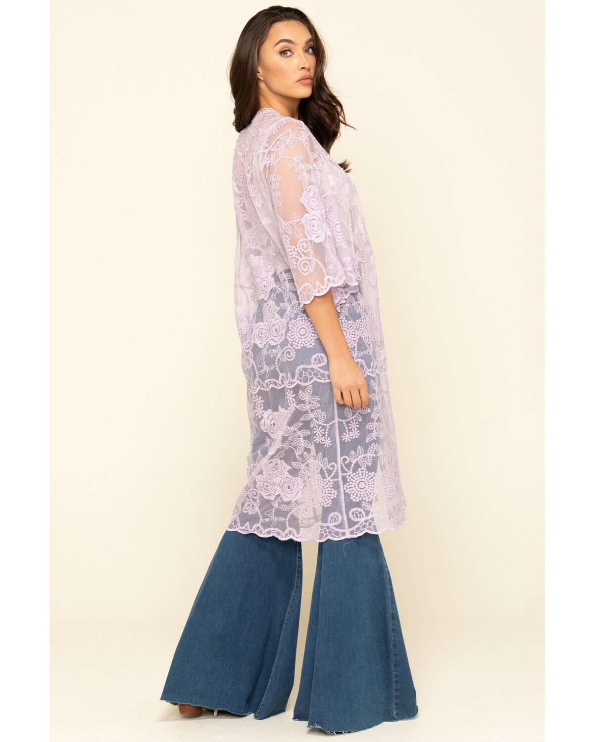 Image #2 - Shyanne Women's Lace Duster Kimono, , hi-res