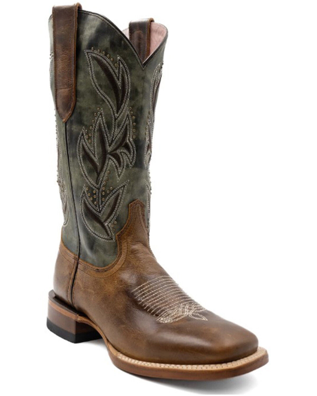 Ferrini Women's Maggie Western Boots - Broad Square Toe, Brown, hi-res