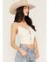 Image #2 - Idyllwind Women's Luna Cutout Floral Sleeveless Cropped Tank Top, Cream, hi-res