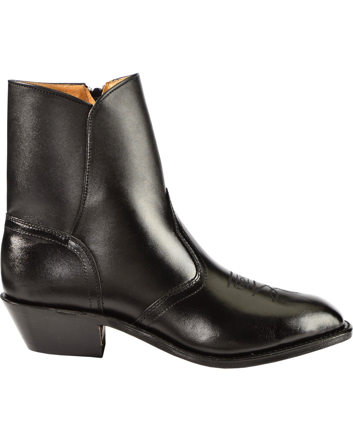 Image #2 - Boulet Men's Side Zip Ankle Boots - Square Toe, Black, hi-res