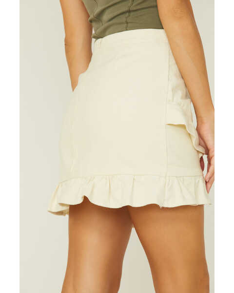 Very J Women's Ruffled Mini Skirt, Beige/khaki, hi-res