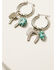 Image #2 - Shyanne Women's Dangle Charm Hoop Earrings, Silver, hi-res