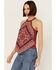 Image #2 - Shyanne Women's Bandana Print Halter Graphic Tank, Brick Red, hi-res