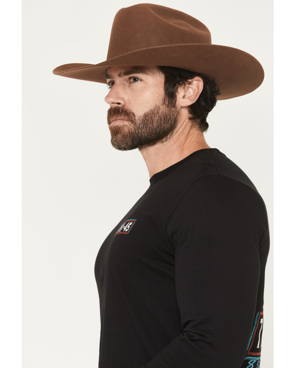 Image #3 - RANK 45® Men's Rodeo Tradition Long Sleeve Graphic T-Shirt, Black, hi-res