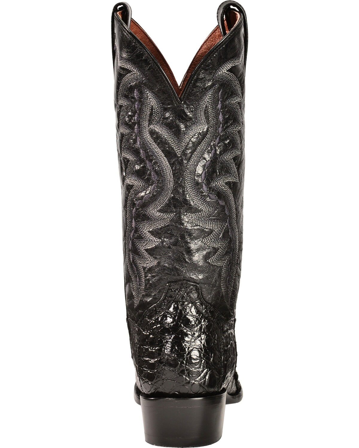 Image #7 - Dan Post Men's Flank Exotic Caiman Western Boots - Round Toe, Black, hi-res