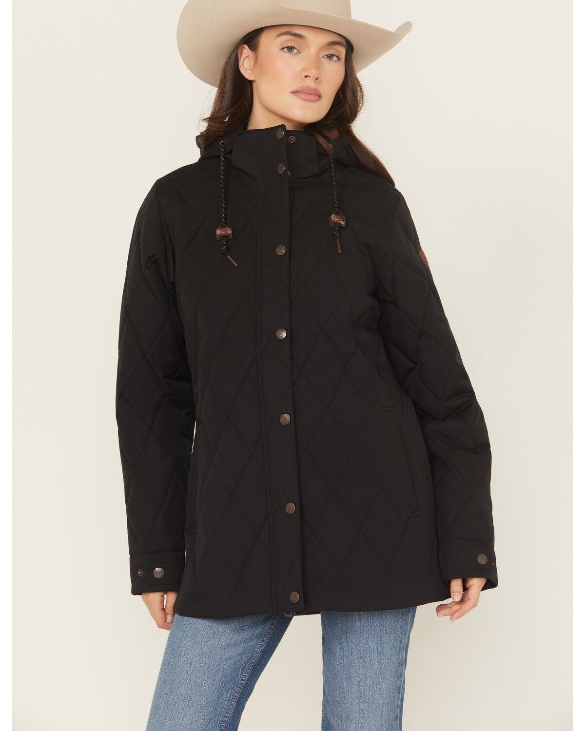 Cinch Women's Barn Coat, Black, hi-res
