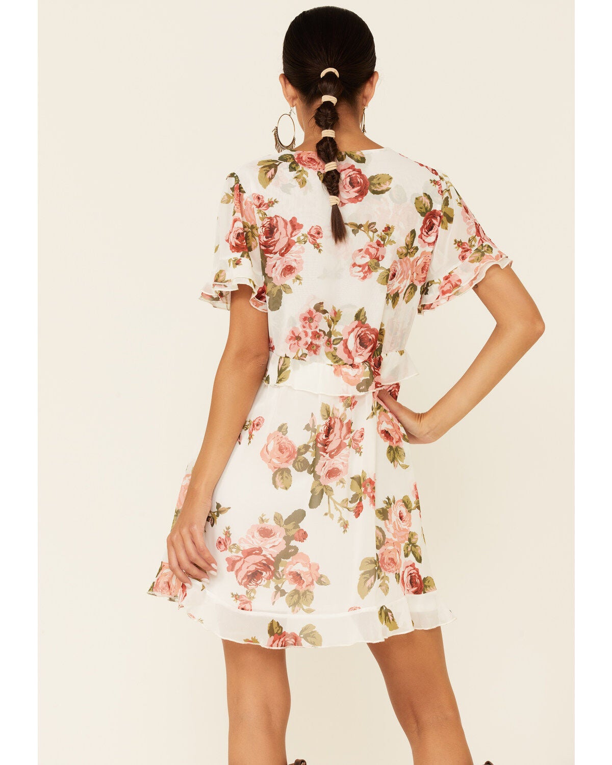 Image #4 - Show Me Your Mumu Women's Rose Print Virginia Dress, White, hi-res