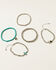 Image #1 - Shyanne Women's Cowhide Teardrop Bracelet Set - 5 Piece, Silver, hi-res