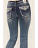 Image #2 - Grace In LA Women's Medium Wash Faux Flap Pocket Mid Rise Bootcut Stretch Denim Jeans, Medium Wash, hi-res