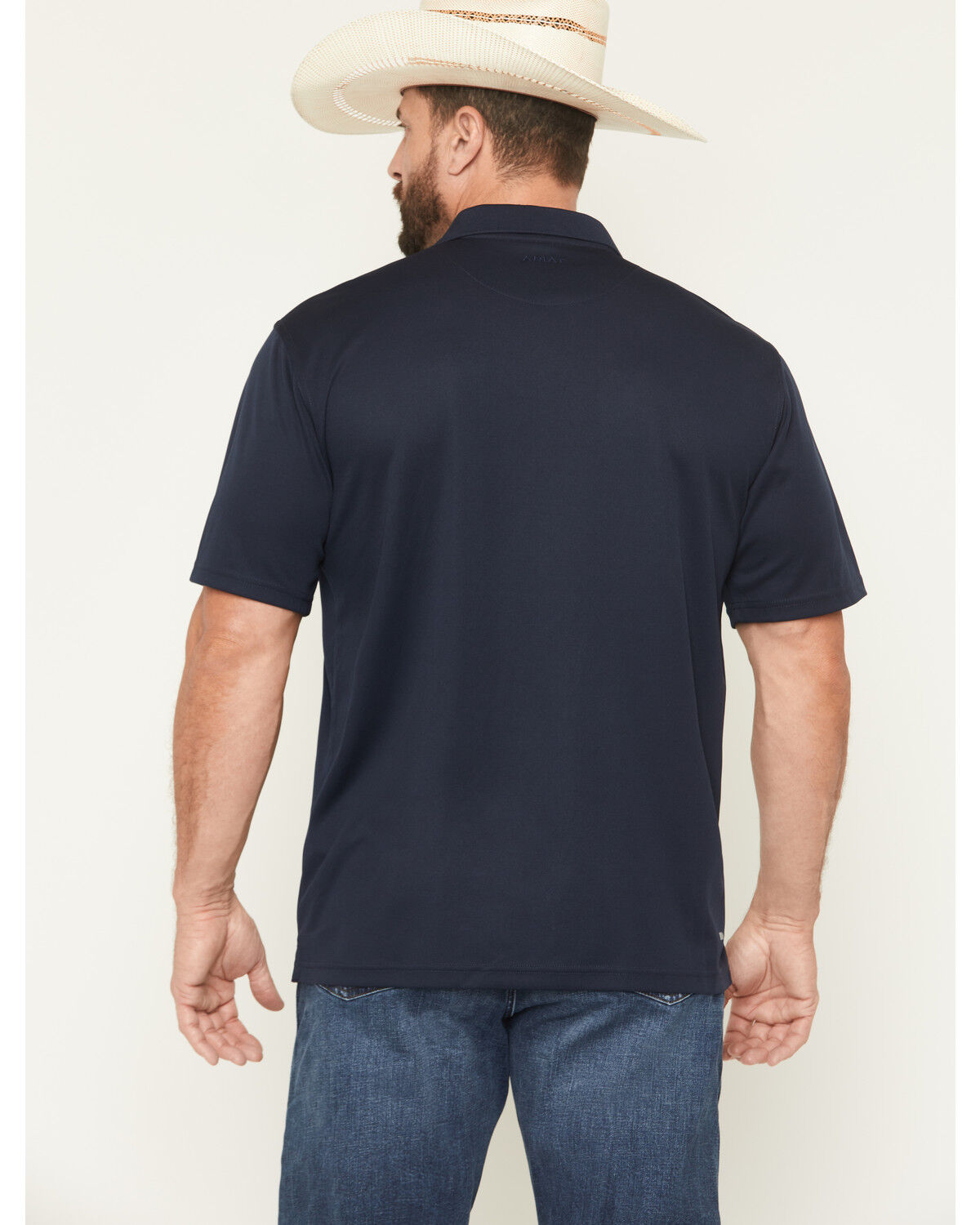 Image #4 - Ariat Men's Tek Short Sleeve Polo, Navy, hi-res