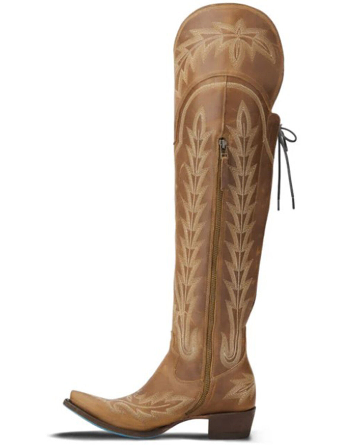Image #3 - Lane Women's Lexington Over The Knee Corset Western Boots - Snip Toe, Brown, hi-res
