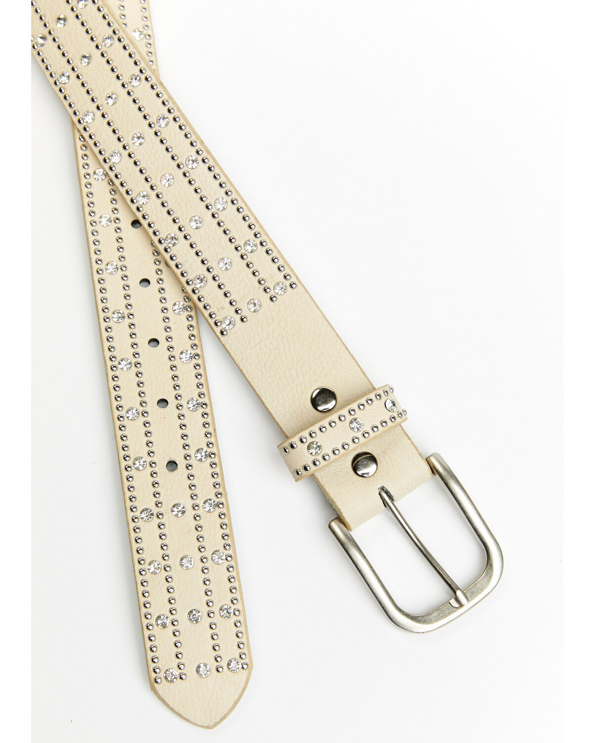 Image #2 - Shyanne Women's Cream Studded Western Belt, , hi-res