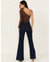 Image #4 - Rolla's Women's Dark Wash High Rise Alina Eastcoast Flare Jeans, Dark Wash, hi-res