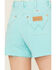 Image #4 - Wrangler Women's High Rise A-Line Cutoff Shorts, Teal, hi-res