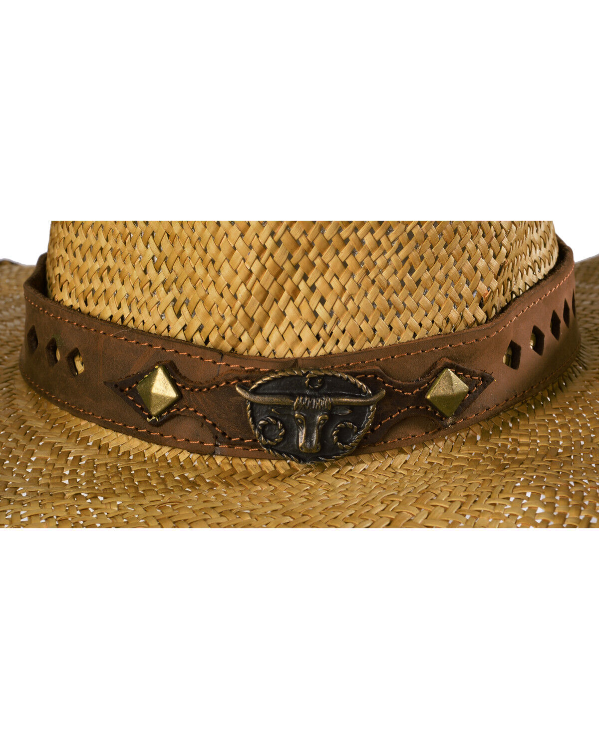 Image #2 - Bullhide Kids' Brave Metal Bull Straw Western Hat, Tan, hi-res