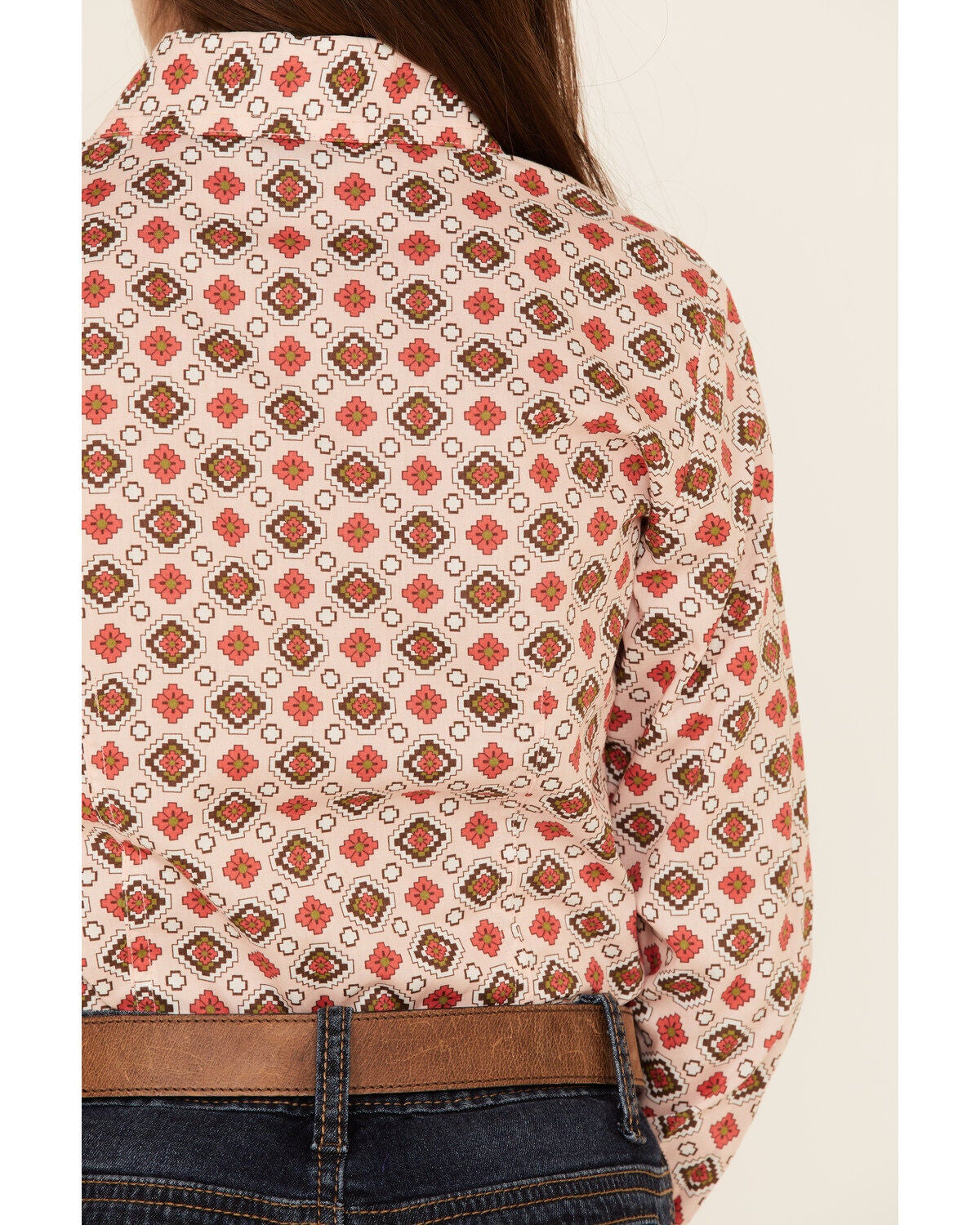 Image #4 - Cruel Girl Girls' Diamond Geo Print Long Sleeve Pearl Snap Western Shirt, , hi-res
