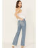 Image #3 - Ceros Women's Pheonix High Rise Crochet Flare Jeans, Medium Wash, hi-res