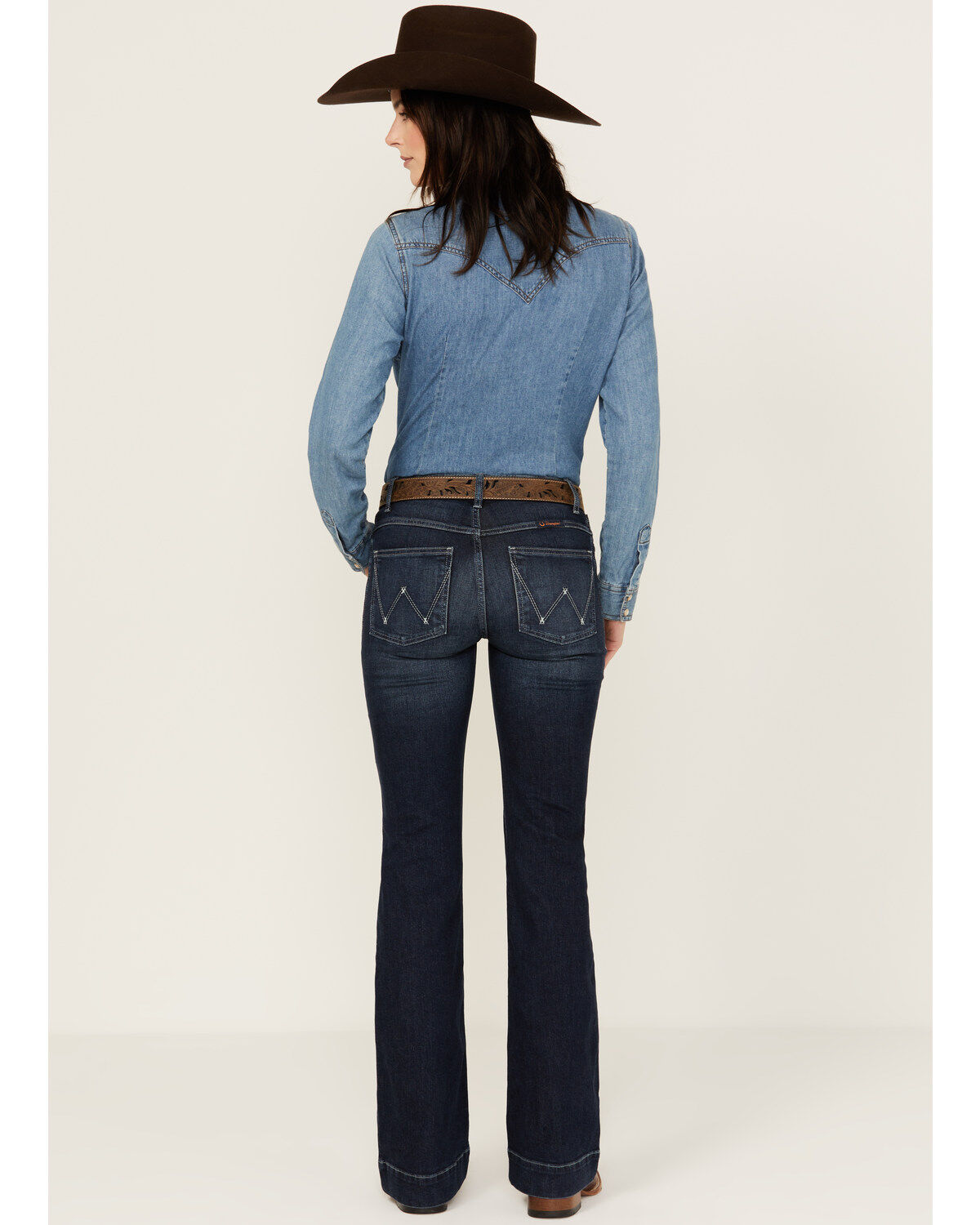 Image #3 - Wrangler Women's Willow Dark Wash Mid Rise Ultimate Riding Trouser Jeans, Dark Wash, hi-res