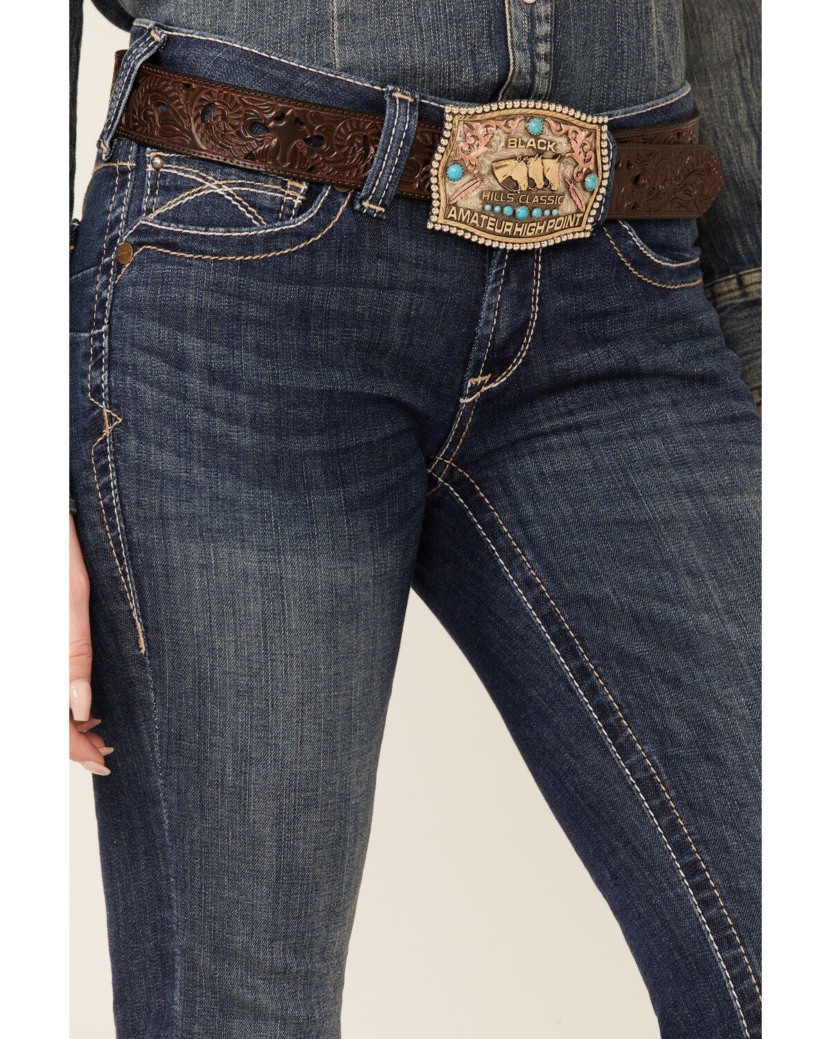 Image #2 - Ariat Women's R.E.A.L Corrinne Bootcut Denim Jeans, Blue, hi-res
