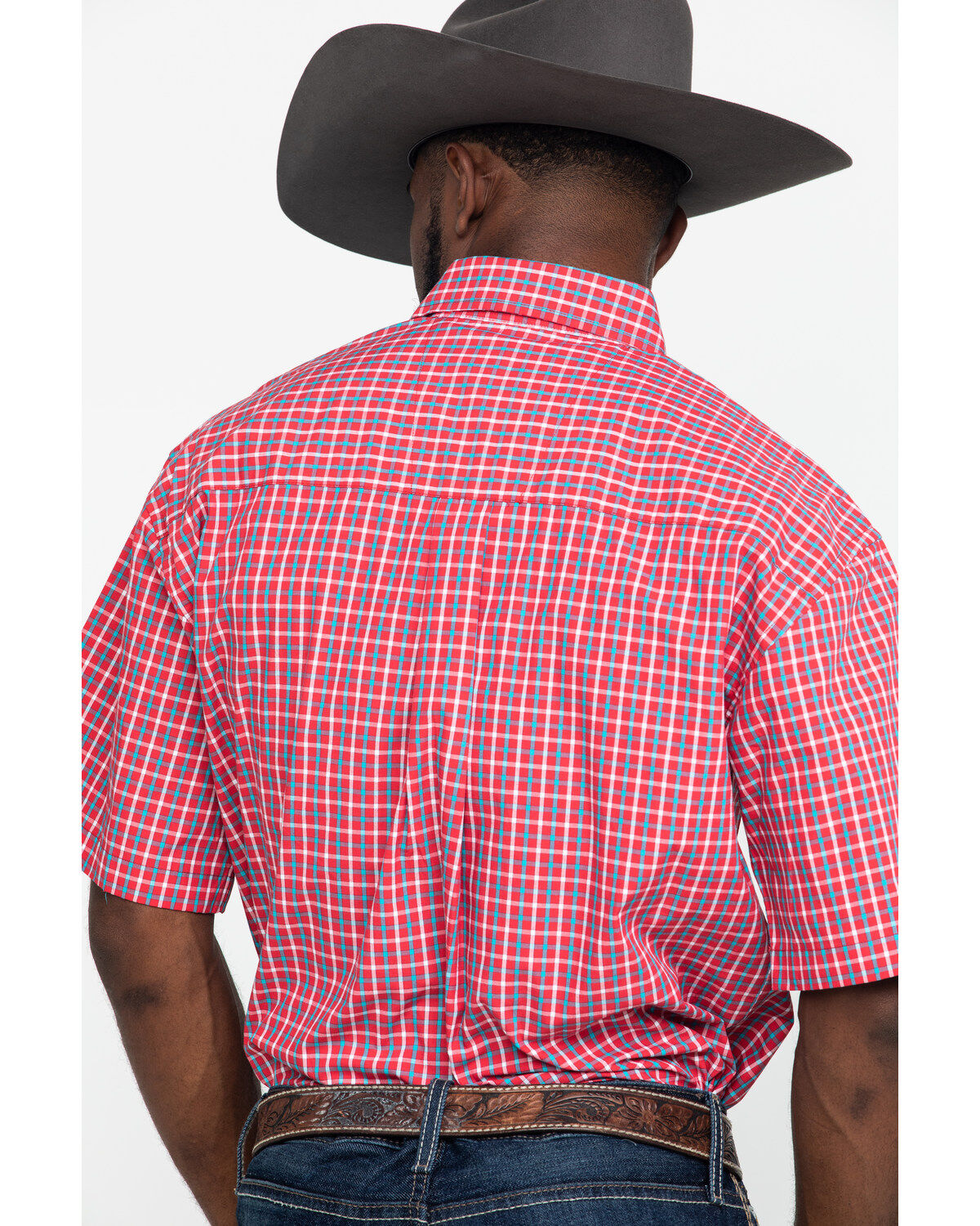 Image #5 - George Strait By Wrangler Men's Red Small Plaid Short Sleeve Western Shirt , , hi-res
