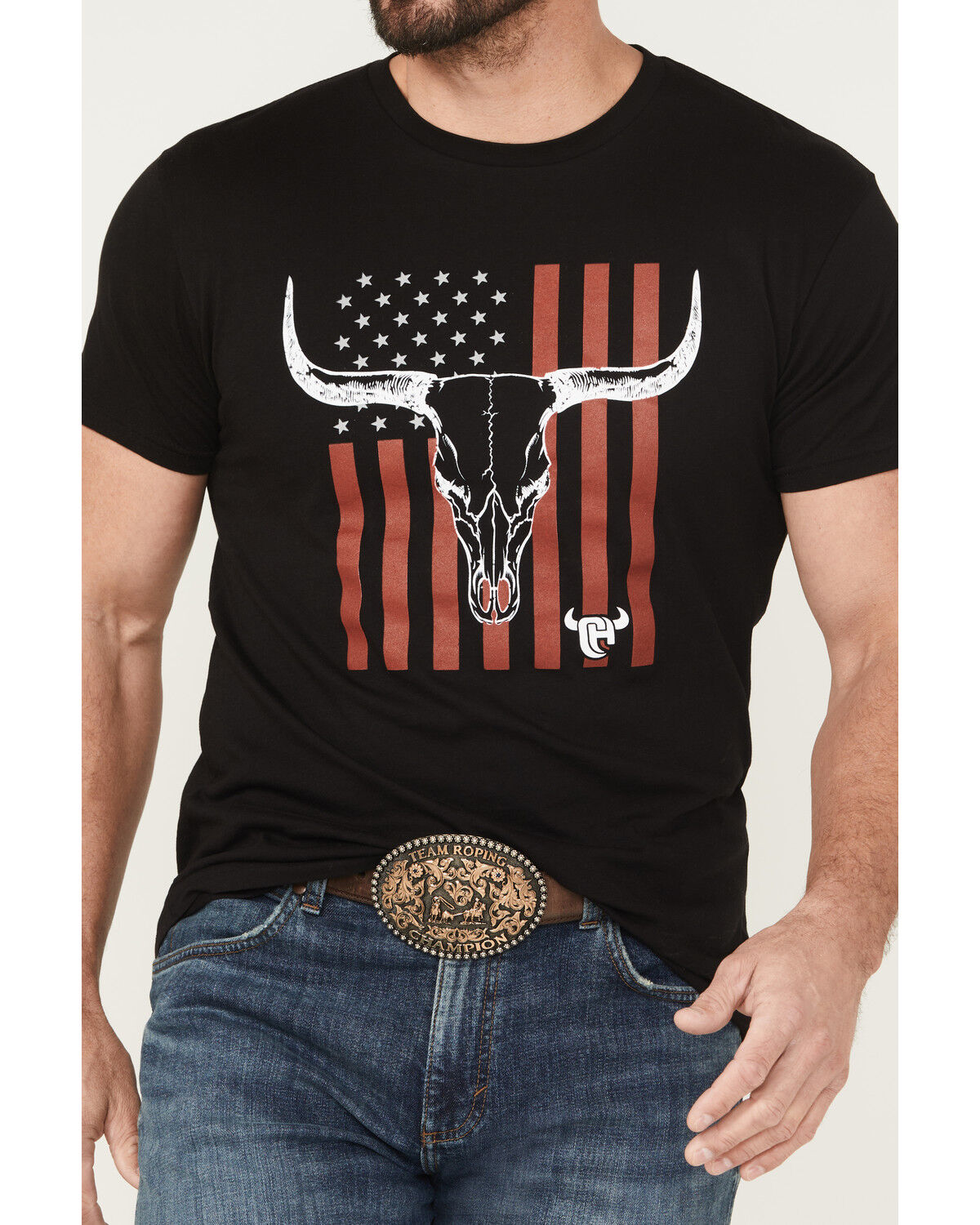 Image #2 - Cowboy Hardware Men's Boot Barn Exclusive Logo Short Sleeve Graphic T-Shirt, Black, hi-res