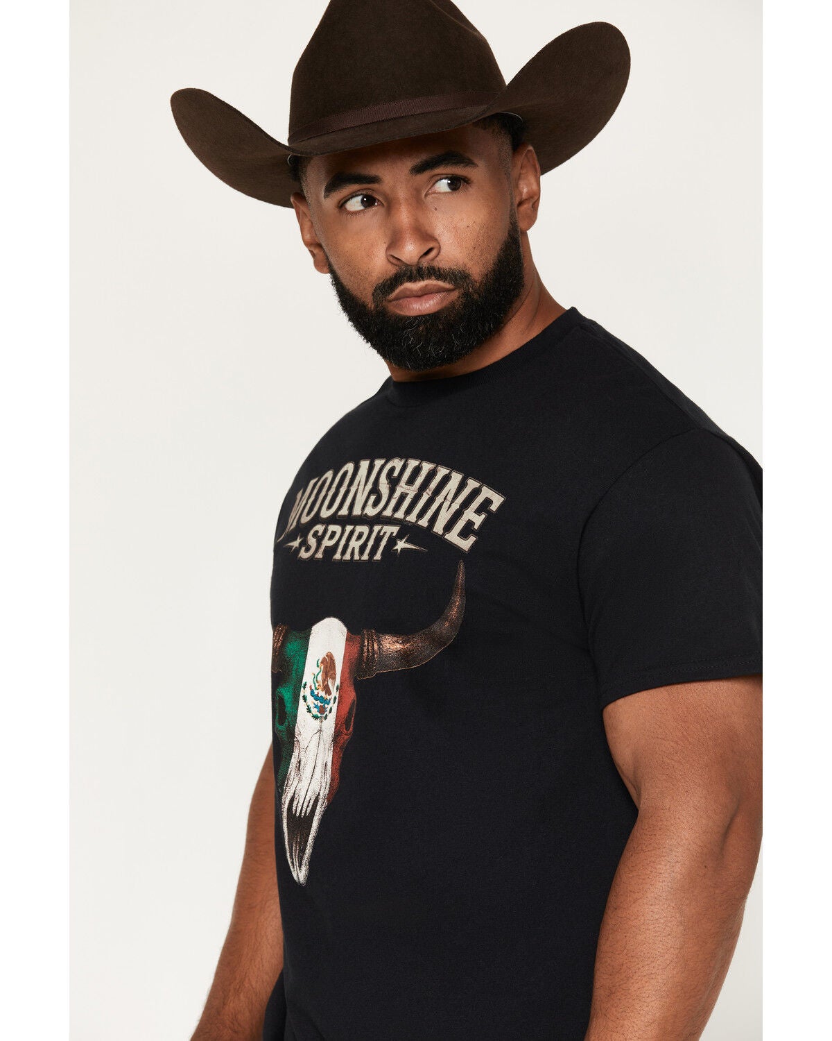 Image #2 - Moonshine Spirit Men's Mexico Skull Short Sleeve Graphic T-Shirt, Black, hi-res
