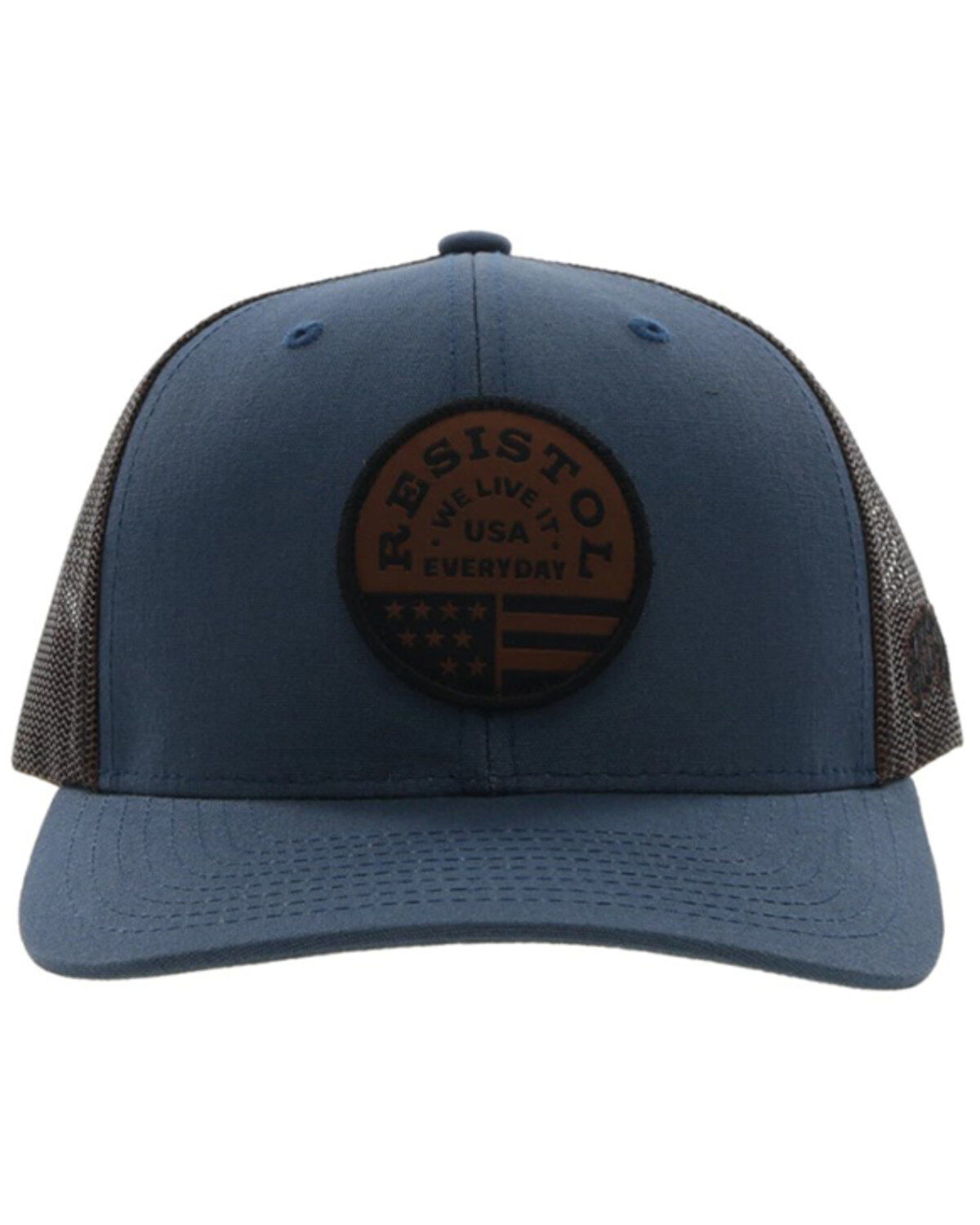 Image #3 - Hooey Men's Resistol Round Patch Trucker Cap, Blue, hi-res