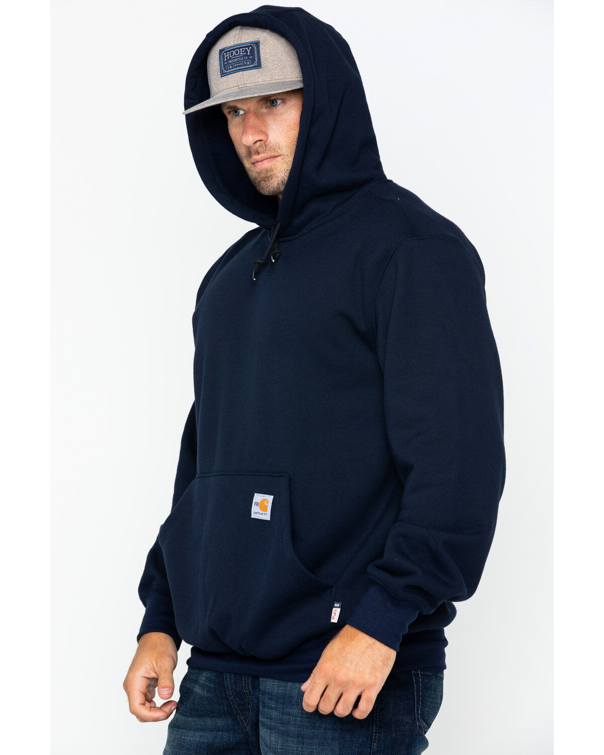 Image #3 - Carhartt Men's FR Hooded Pullover Solid Work Sweatshirt, , hi-res
