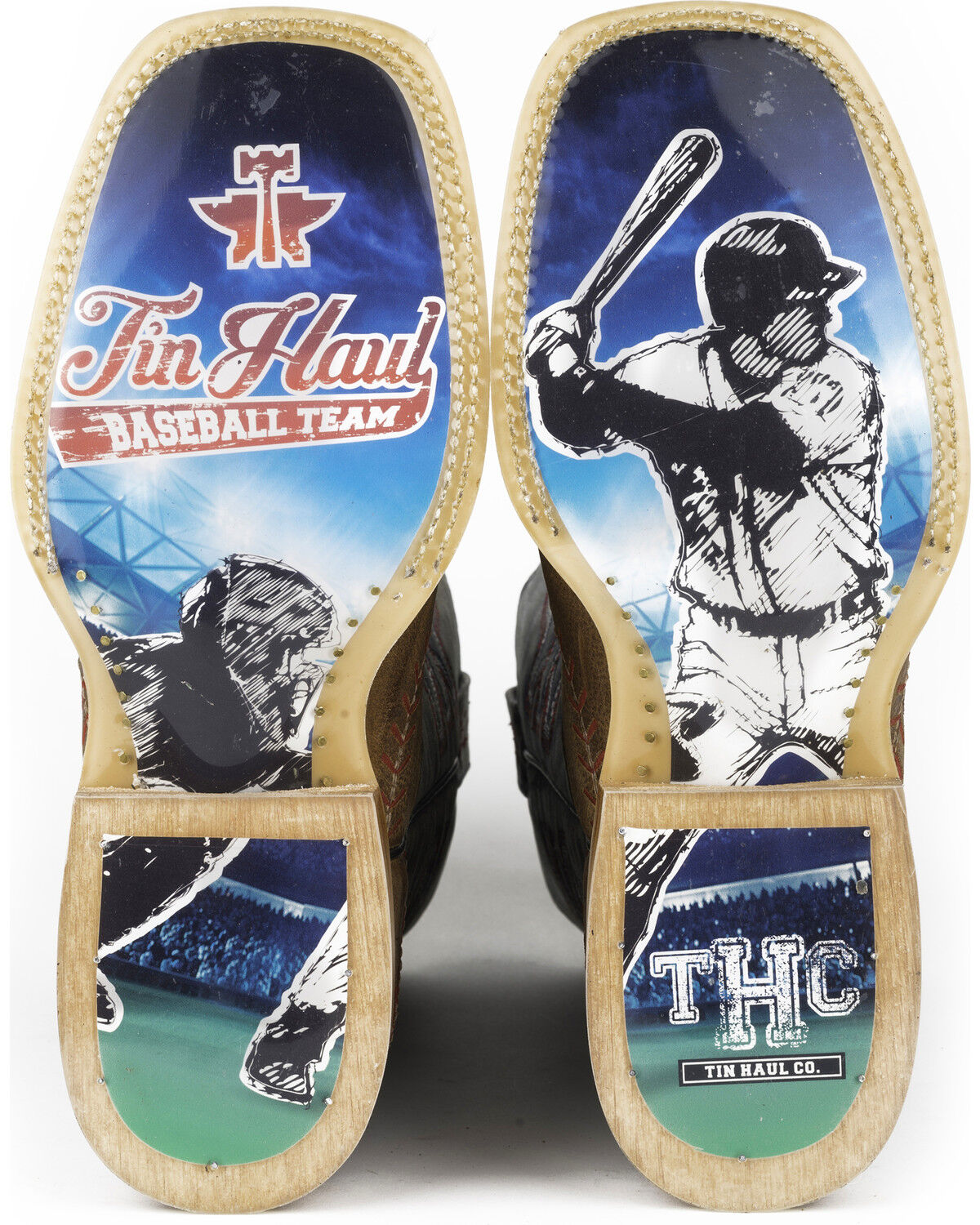 Image #2 - Tin Haul Men's Slugger Western Boots - Broad Square Toe, Tan, hi-res