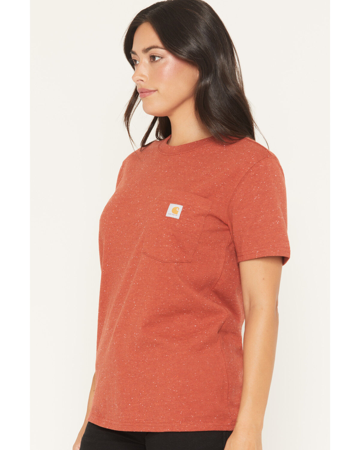 Image #2 - Carhartt Women's Loose Fit Heavyweight Short Sleeve Pocket Work Tee, Red, hi-res
