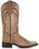 Image #2 - Circle G Women's Saddle Embroidered Leather Western Boot - Broad Square Toe, Tan, hi-res