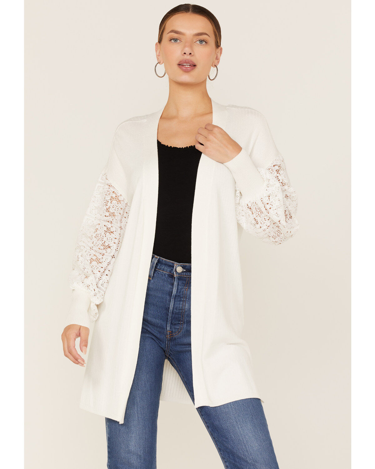 Image #1 - Shyanne Women's Lace Knit Cardigan Sweater, , hi-res