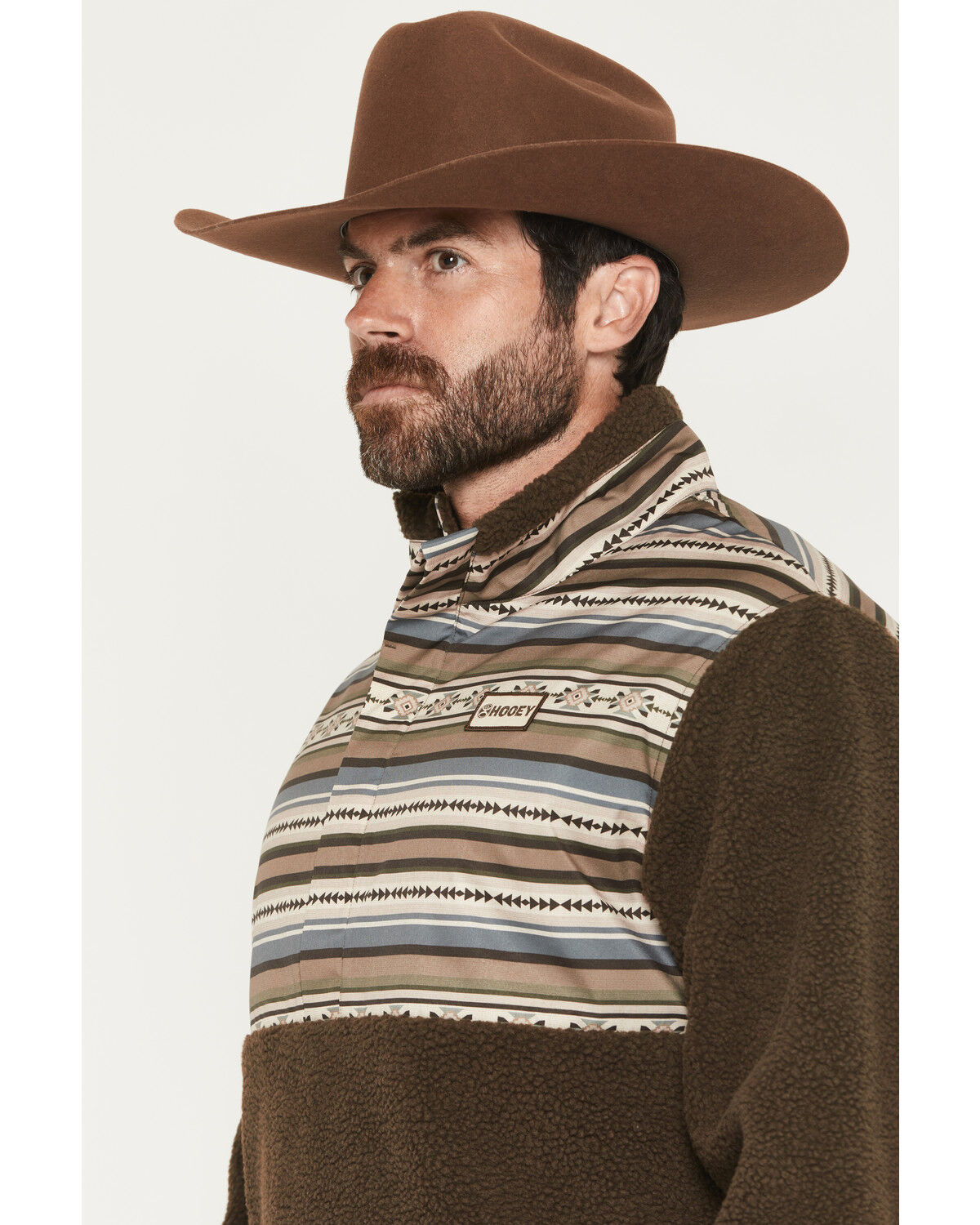 Image #2 - Hooey Men's Brecken Sherpa Pullover, Brown, hi-res