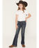 Image #3 - Grace in LA Girls' Embroidered Bootcut Stretch Denim Jeans, Medium Wash, hi-res