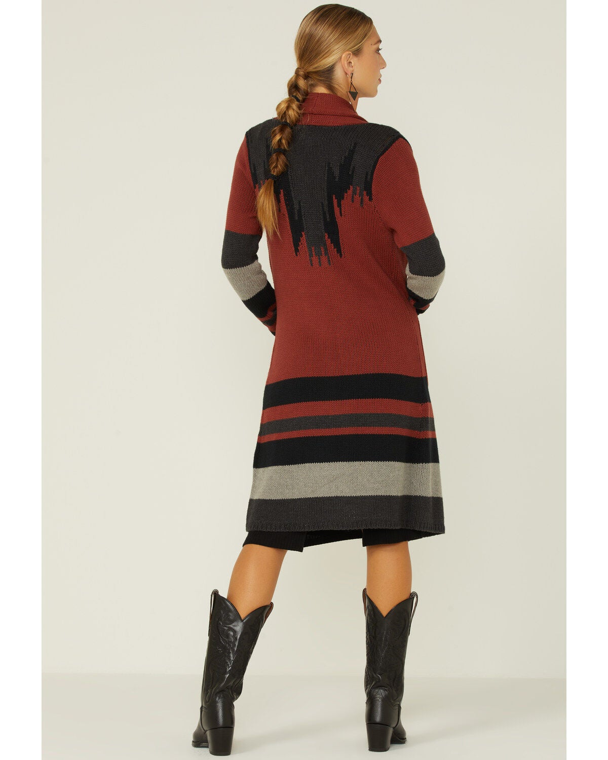 striped duster cardigan